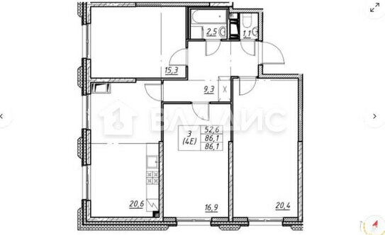 Продажа 3-комн квартиры на вторичном рынке Октябрьская наб,  д. 42