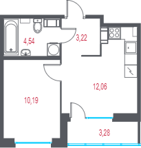 Продажа 1-комн квартиры в новостройке Пушкин г., 1-я линия, территория Лесное,  к. 1.2