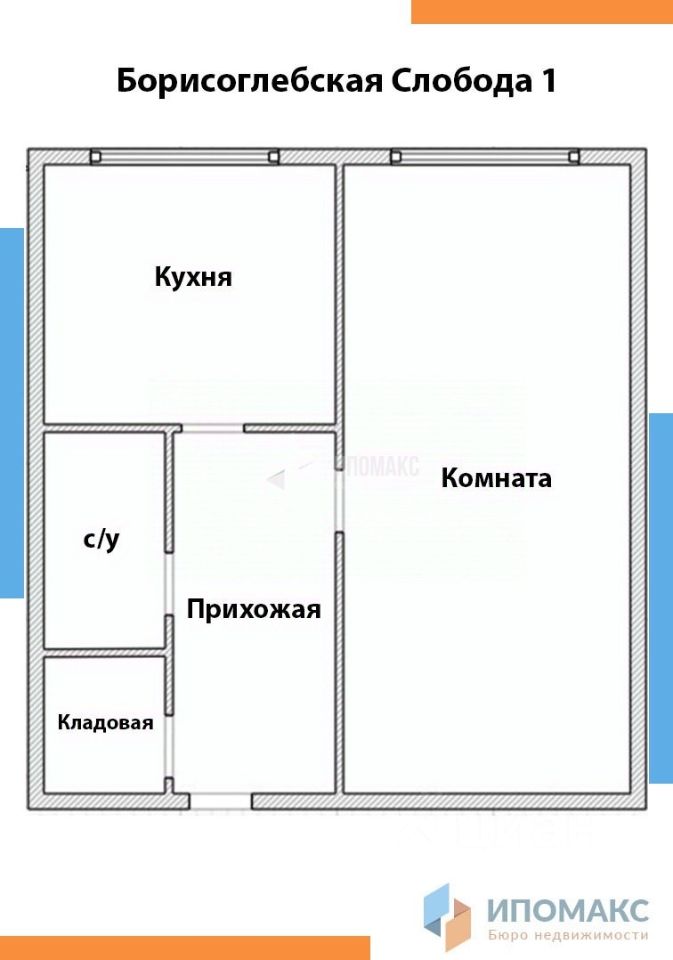 Продажа 1-комн квартиры на вторичном рынке улица Борисоглебская Слобода, 1