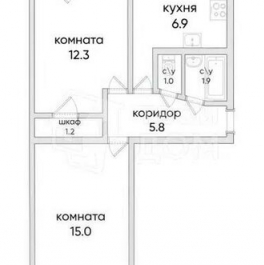 Продажа 2-комн квартиры на вторичном рынке Петра Смородина ул,  д. 6
