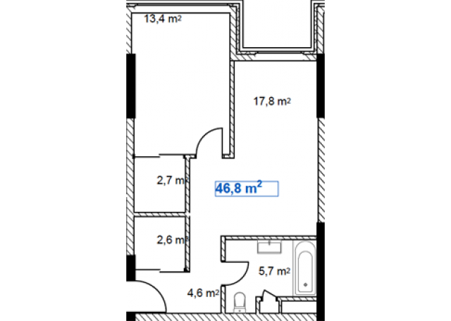 Планировка ЖК Хорошевский, 17.8 м2