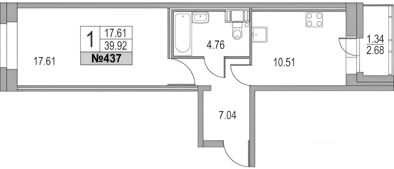Аренда 1-комн квартиры на вторичном рынке переулок Ипподромный, 1к2