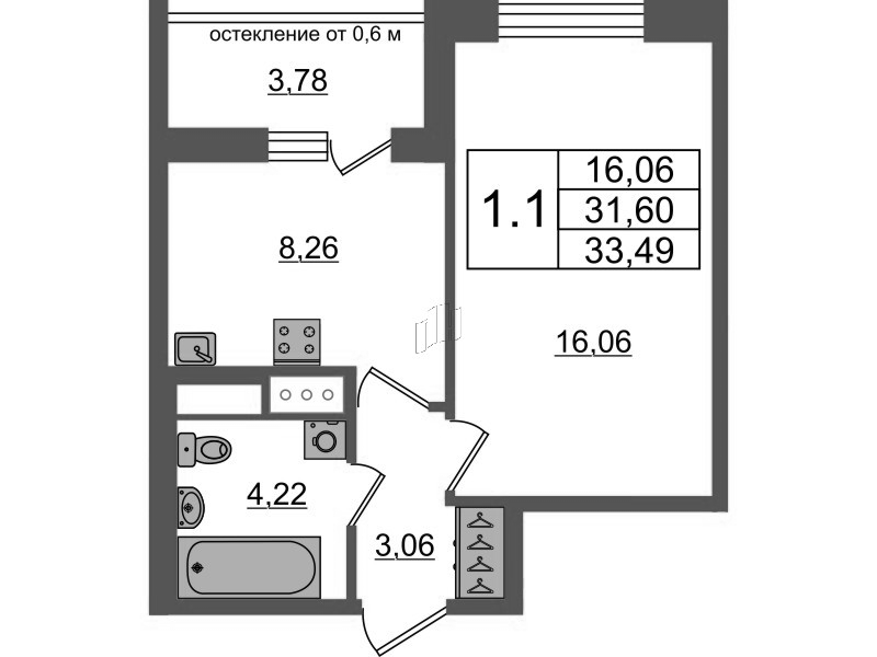 Продажа 1-комн квартиры в новостройке Новосаратовка д., Покровская Дорога ул.,  к. 12