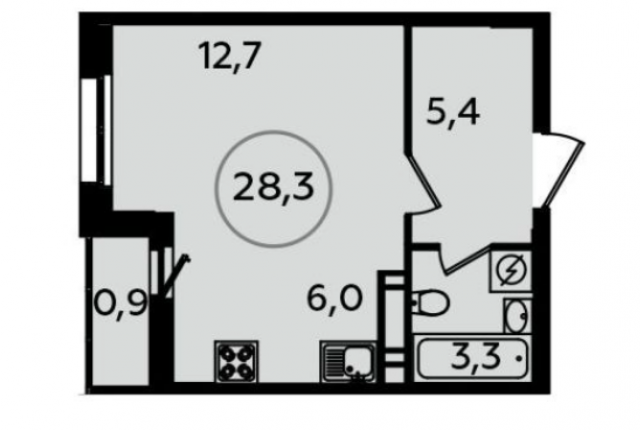 Планировка ЖК Скандинавия, 18.7 м2