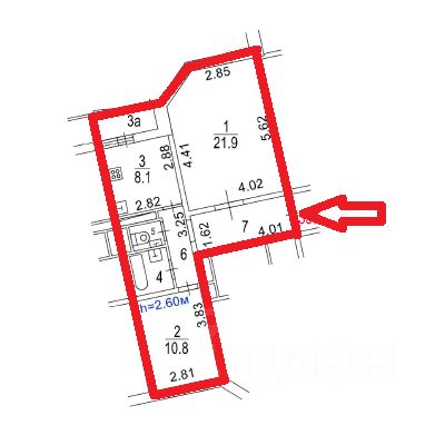 Продажа 2-комн квартиры на вторичном рынке Рождественская улица, 31