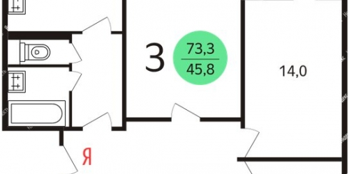 3-комн квартира ул Академика Анохина,  д. 38,  к. 4