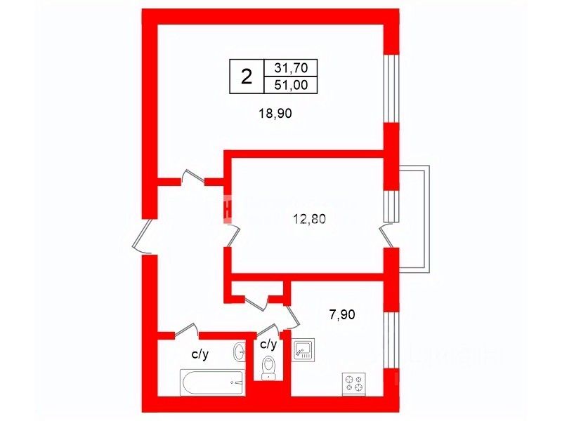 Продажа 2-комн квартиры на вторичном рынке Караваевская улица, 2К1
