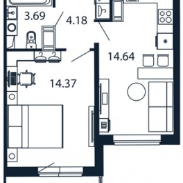 Продажа 1-комн квартиры на вторичном рынке Мурино г, Ручьевский пр-кт,  д. 20 с1