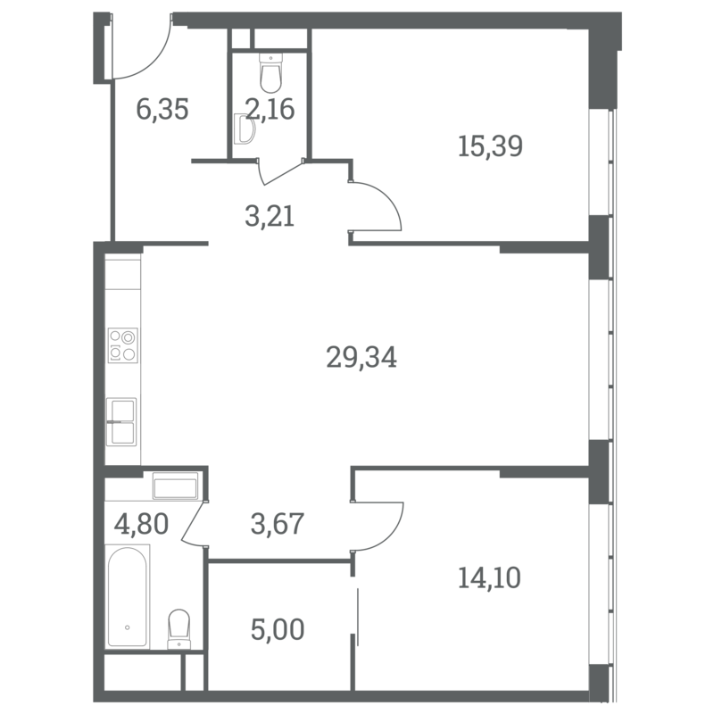 Продажа 3-комн квартиры в новостройке Шмитовский проезд, вл. 39