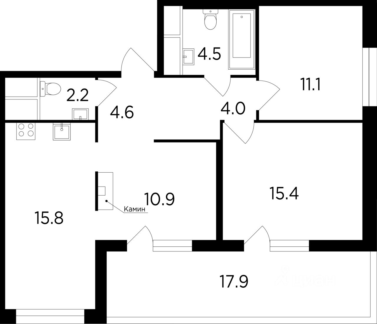 Продажа 3-комн квартиры на вторичном рынке Одинцово, улица Маршала Бирюзова, 13