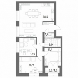 Продажа 3-комн квартиры на вторичном рынке улица Академика Константинова,  д. 1 к1 с1