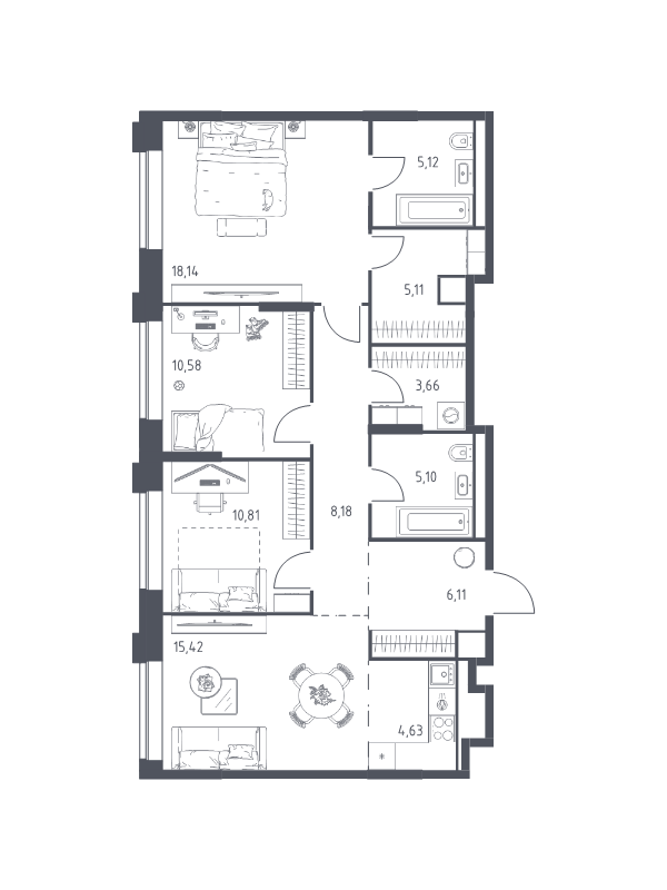 Продажа 3-комн квартиры в новостройке Москва г., Верейская ул.,  к. 3.2
