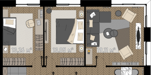3-комн квартира Зорге ул,  к. 1