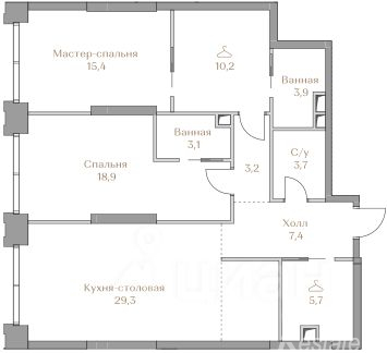 Продажа 2-комн квартиры в новостройке Лужнецкая наб,  д. 2/4,  к. 19