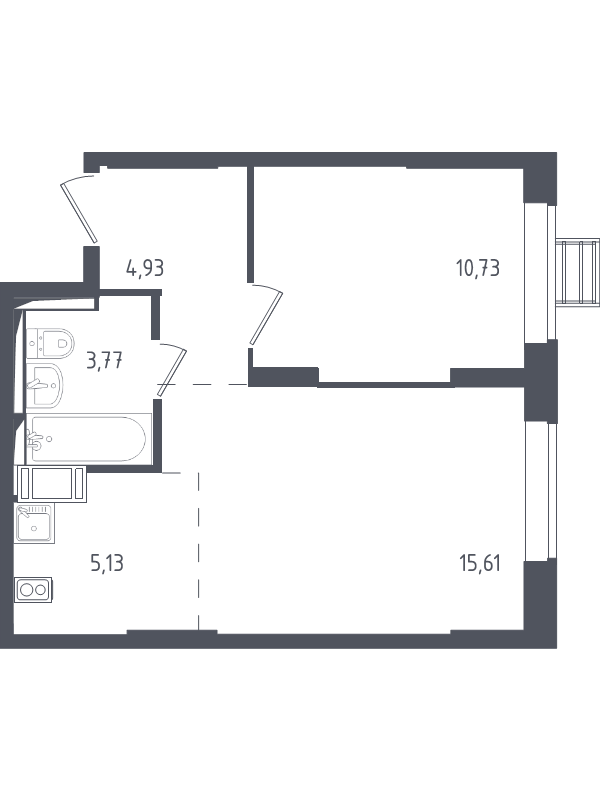 Продажа 1-комн квартиры в новостройке Мирный п., Свободы ул.,  к. 5.1