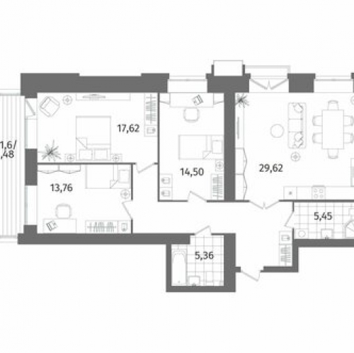 3-комн квартира Лиственная улица,  д. 20 к2 с1