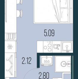 Продажа студии Санкт-Петербург г., Александра Грина б-р,  к. 4
