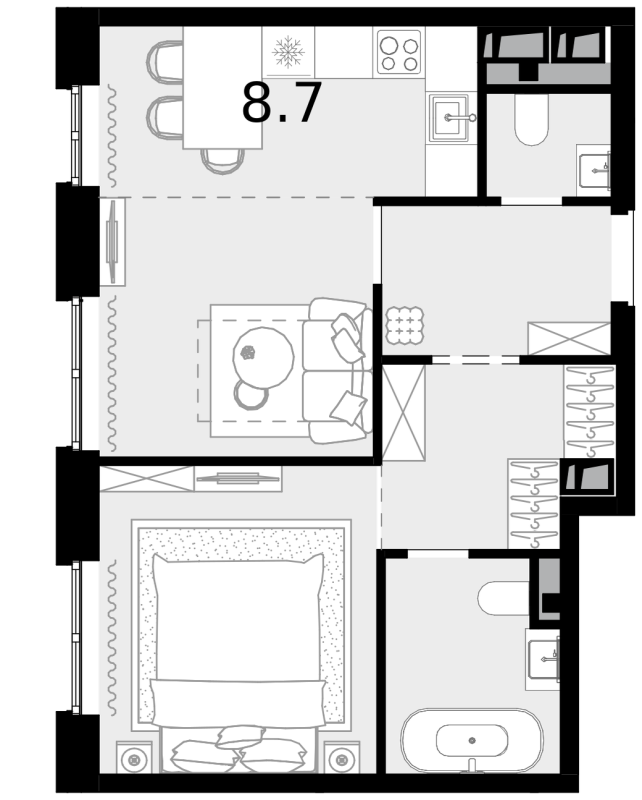Продажа 2-комн квартиры в новостройке Коммунарка п., Бачуринская ул.,  к. 6