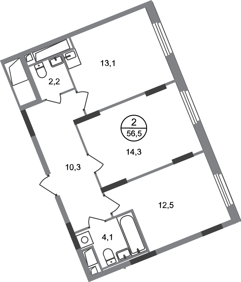 Продажа 2-комн квартиры в новостройке Рассказовка д., Бориса Пастернака ул.,  к. 18.2