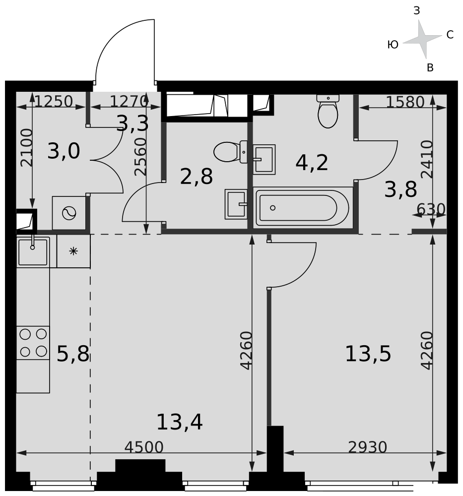 Продажа 2-комн квартиры в новостройке улица Шеногина, 2