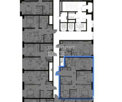 Продажа 3-комн квартиры на вторичном рынке Полковая улица,  д. 12