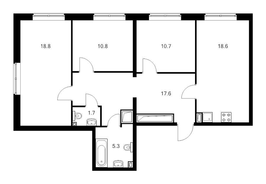 Продажа 3-комн квартиры в новостройке Одинцово г., Ракетчиков ул.,  к. 1.19.1
