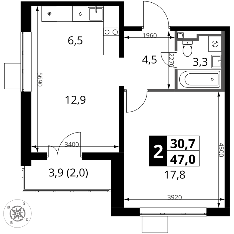 Продажа 1-комн квартиры в новостройке Сапроново д., Калиновая ул.,  к. 4