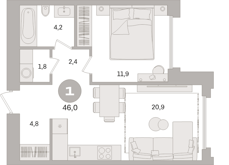 Продажа 1-комн квартиры в новостройке Москва г., Дубининская ул.,  к. 1