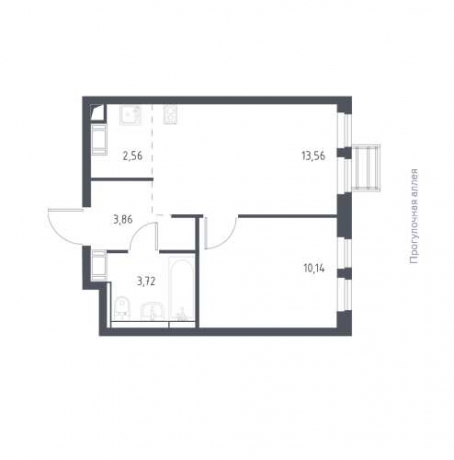 Планировка ЖК Горки парк, 10.14 м2