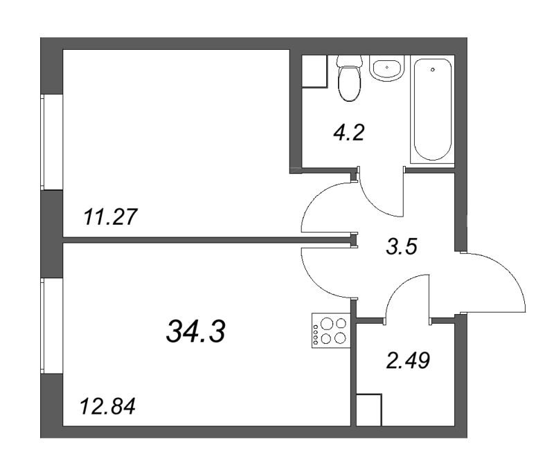 Продажа 1-комн квартиры в новостройке Санкт-Петербург г., Тамбасова ул.,  к. 2.1