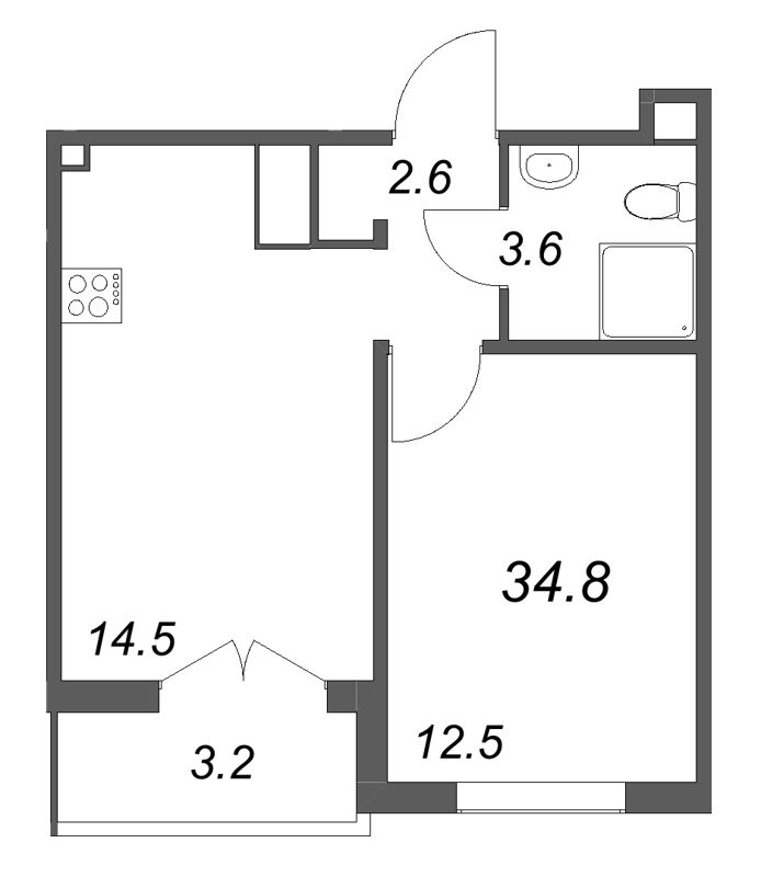 Продажа 1-комн квартиры в новостройке Санкт-Петербург г., Муринская дор.,  к. 18.4