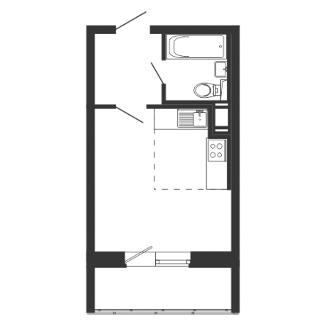 Планировка ЖК Морская звезда, 10.80 м2