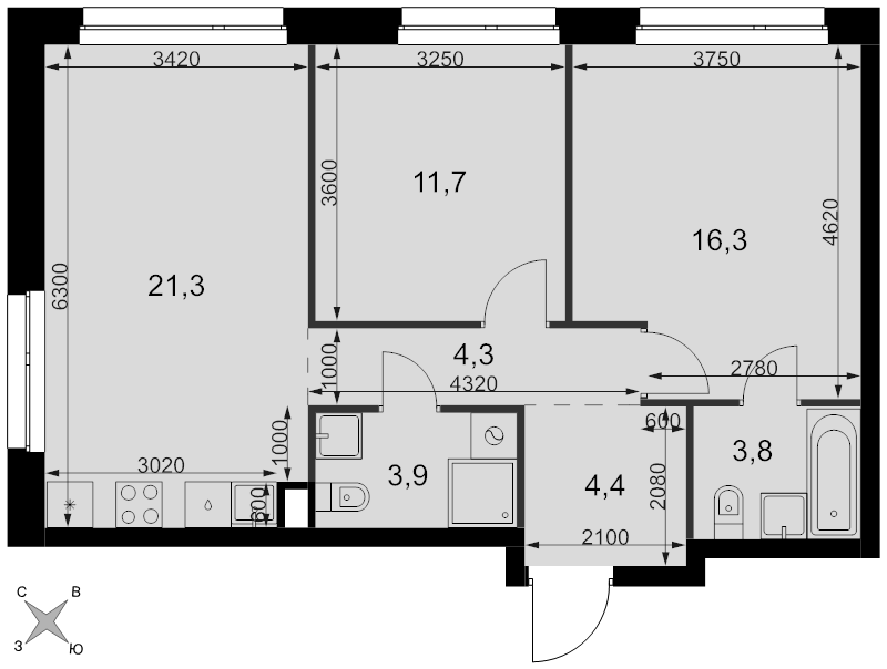Продажа 2-комн квартиры в новостройке Москва г., Новоостаповская ул.,  к. 3