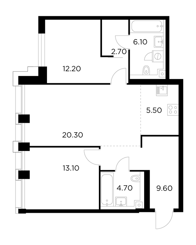 Продажа 2-комн квартиры в новостройке Москва г., Адмирала Макарова ул.,  к. 1