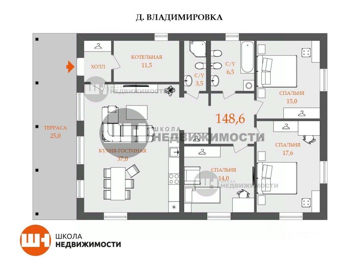 Продажа дома д. Владимировка, проезд 8-й Западный, 3