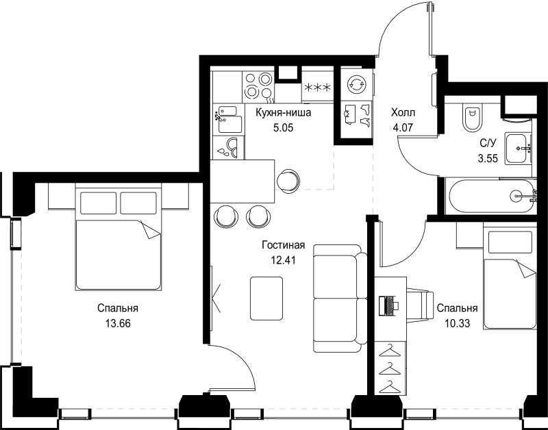 Продажа 2-комн квартиры в новостройке Москва г., Верейская ул.,  к. SET.2.А