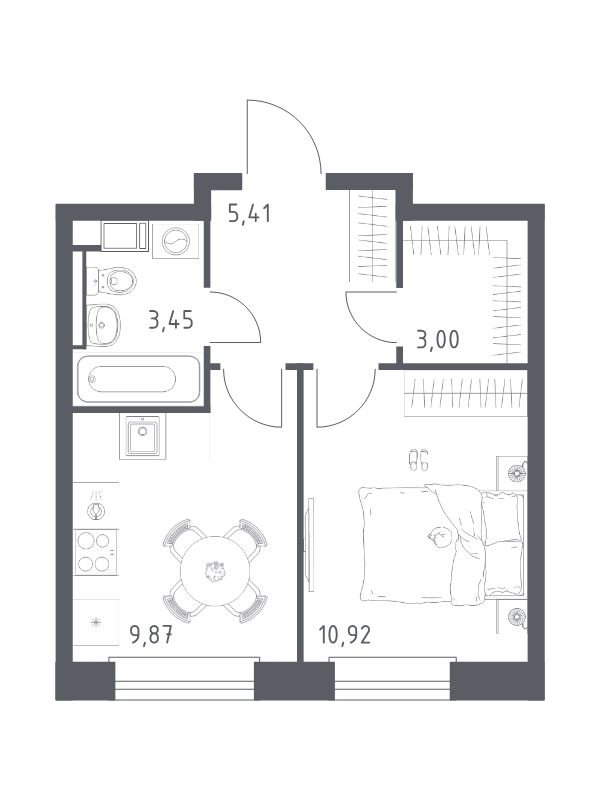 Продажа 1-комн квартиры в новостройке Cтолбово д., Проектируемый проезд № 7032,  к. 14-2