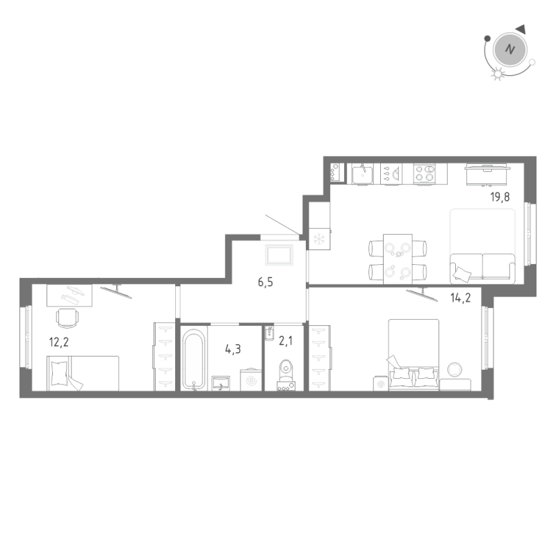 Продажа 2-комн квартиры в новостройке Шушары п., Школьная ул.,  к. 1