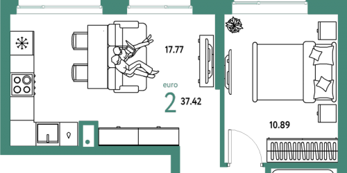 1-комн квартира Мытищи г., Комарова ул.,  к. Дом Перов