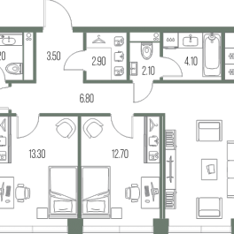 Продажа 3-комн квартиры в новостройке Москва г., Ленинградское ш.,  к. 7.2