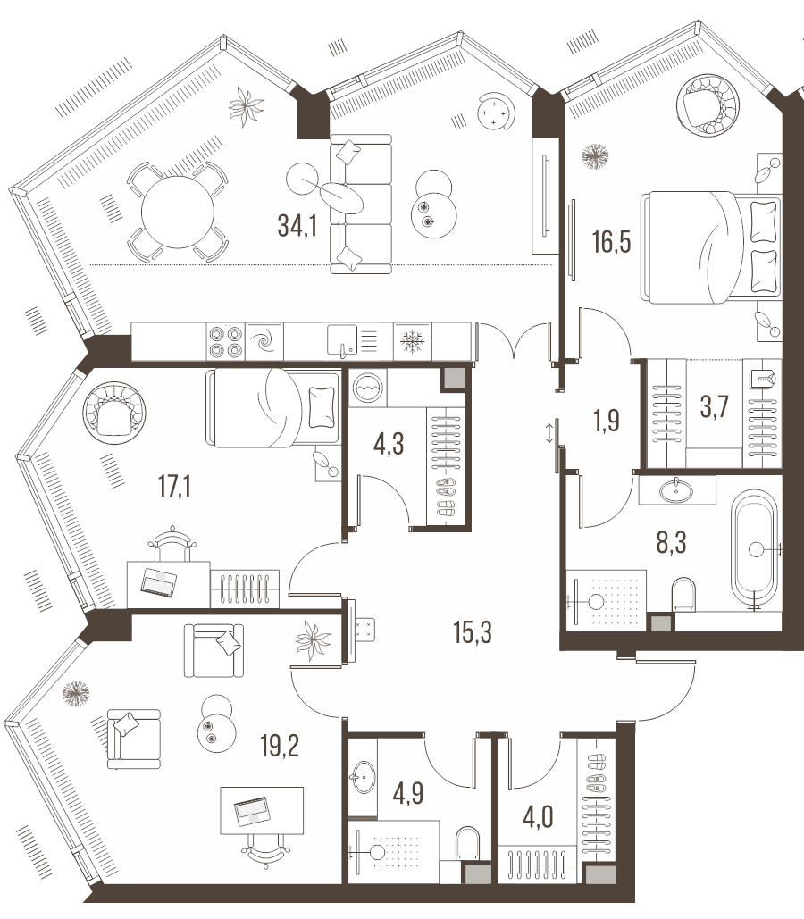 Продажа 3-комн квартиры в новостройке Москва г., Летниковская ул.,  к. 1