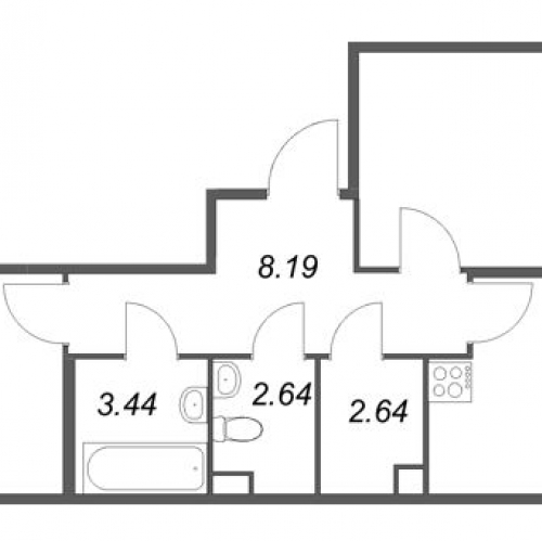 2-комн квартира Санкт-Петербург г., Курская ул.,  к. 1