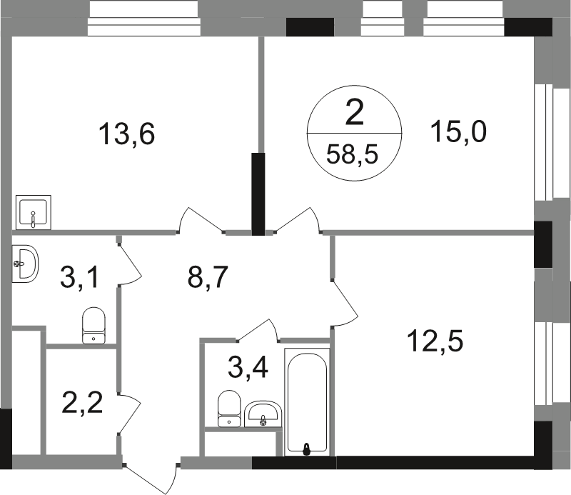 Продажа 2-комн квартиры в новостройке Московский г., Бианки ул.,  к. 11.5