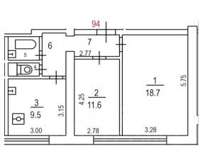 Продажа 2-комн квартиры на вторичном рынке Библиотечная улица, 2