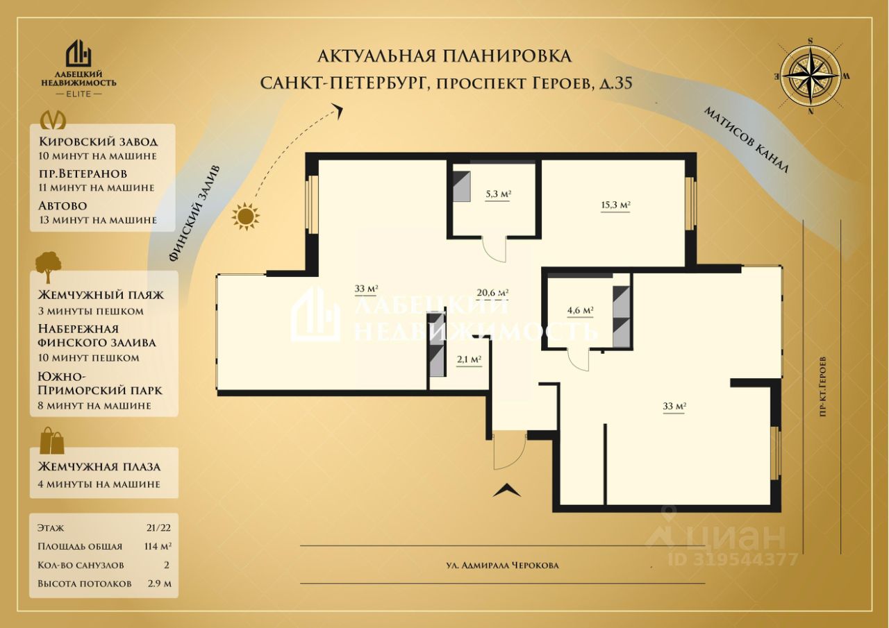 Продажа 2-комн квартиры на вторичном рынке проспект Героев, 35