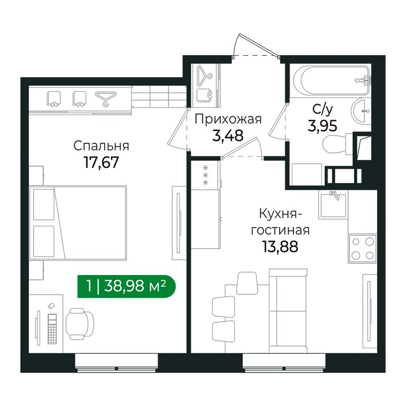 Продажа 1-комн квартиры в новостройке Сертолово г., Дмитрия Кожемякина ул.,  к. 3