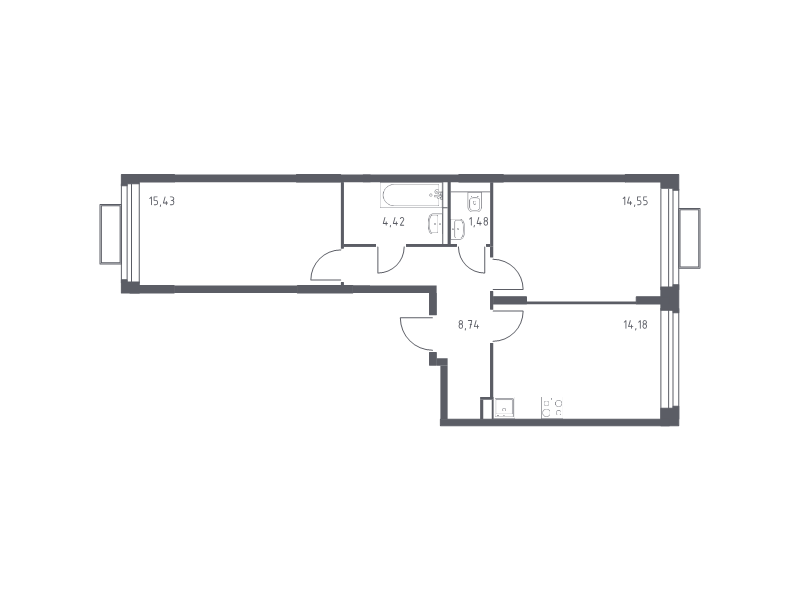 Продажа 2-комн квартиры в новостройке Мякинино д., 4-я Мякининская ул.,  к. 2