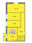 Планировка ЖК ЭкспоГрад 2, 42.1 м2