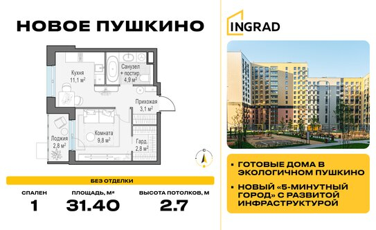 Продажа 1-комн квартиры на вторичном рынке Пушкино г, Новая Деревня мкр, Кирова ул,  д. 3 к1
