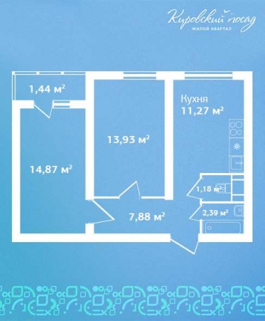 Планировка ЖК Кировский посад, 28.80 м2